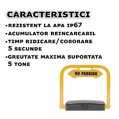 Blocator parcare automat tip bariera rabatabil functie anti furt cu alarma control de la distanta cu cheie si telecomanda Inclusa Blocator parcare automat tip bariera rabatabil functie anti furt cu alarma control de la distanta cu cheie si telecomanda Inclusa