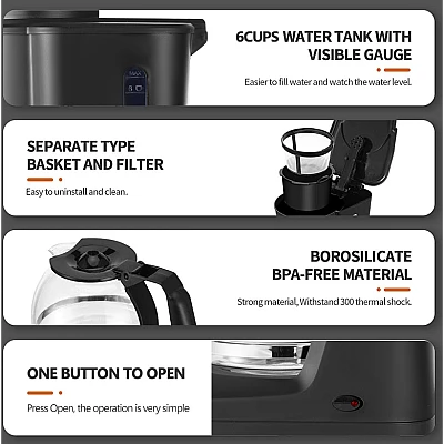 Aparat profesional de cafea Sokany SK 124 putere 950W Aparat profesional de cafea Sokany SK 124 putere 950W