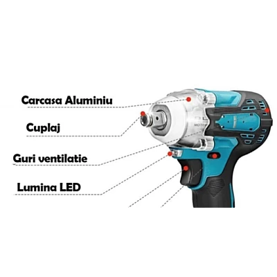 Pistol de impact 98VF cu 2 acumulatori si 40 accesori LEIH MANN Pistol de impact 98VF cu 2 acumulatori si 40 accesori LEIH MANN
