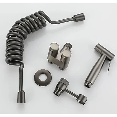 Set Dus Igienic Pentru Bideu sau Vas WC cu Furtun Extensibil si Toate Accesoriile Incluse Set Dus Igienic Pentru Bideu sau Vas WC cu Furtun Extensibil si Toate Accesoriile Incluse