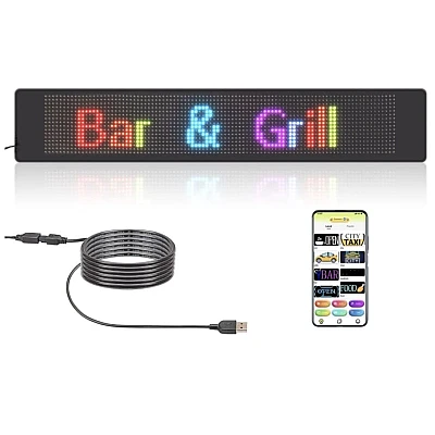 Panou LED auto afisaj cu led flexibil RGB programabil prin bluetooth Panou LED auto afisaj cu led flexibil RGB programabil prin bluetooth