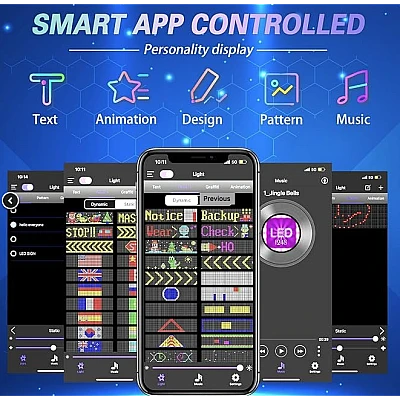 Panou LED auto afisaj cu led flexibil RGB programabil prin bluetooth Panou LED auto afisaj cu led flexibil RGB programabil prin bluetooth