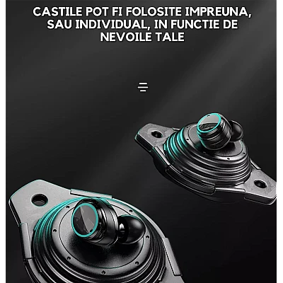 Casti Wireless M25 Bluetooth 5.3 Waterproof Standby 280h Incarcare rapida LED Display Casti Wireless M25 Bluetooth 5.3 Waterproof Standby 280h Incarcare rapida LED Display