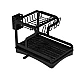 Scurgator vase cu suport de tacamuri si pahare negru 2 niveluri tava scurgere MZY 1139A Scurgator vase cu suport de tacamuri si pahare negru 2 niveluri tava scurgere MZY 1139A