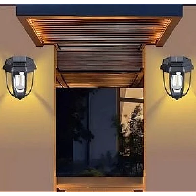 Set 2 x Lampa solara de gradina tip felinar cu tarus CL D68