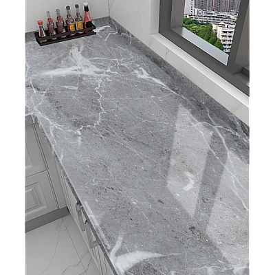 Set 2 Folii imitatie marmura GRI cu ALB autoadezive pentru bucatarie baie 60 x 300 cm Set 2 Folii imitatie marmura GRI cu ALB autoadezive pentru bucatarie baie 60 x 300 cm