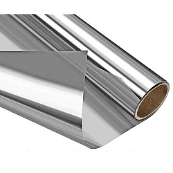 Folie Reflexiva protectie Geamuri montare pe interior cu efect de oglinda si protectie solara UV Argintie 45 x 300 cm