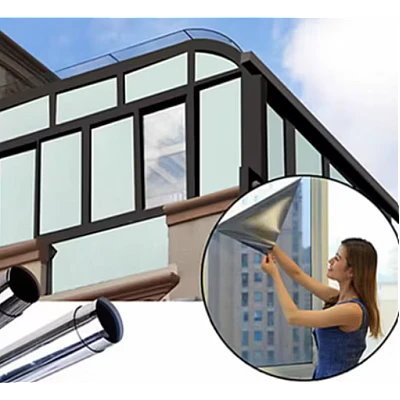 Folie Reflexiva protectie Geamuri montare pe interior si protectie solara UV ALBASTRA 45 x 300 cm Folie Reflexiva protectie Geamuri montare pe interior si protectie solara UV ALBASTRA 45 x 300 cm
