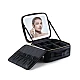 Geanta pentru cosmetice cu oglinda si lumina LED compartiment separat pentru pensule Geanta pentru cosmetice cu oglinda si lumina LED compartiment separat pentru pensule