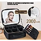 Geanta pentru cosmetice cu oglinda si lumina LED compartiment separat pentru pensule Geanta pentru cosmetice cu oglinda si lumina LED compartiment separat pentru pensule