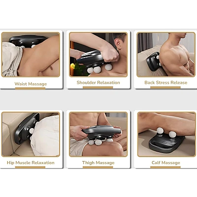 Aparat de masaj S2 cu 4 capete puternice afisaj LCD si manere ergonomice Aparat de masaj S2 cu 4 capete puternice afisaj LCD si manere ergonomice