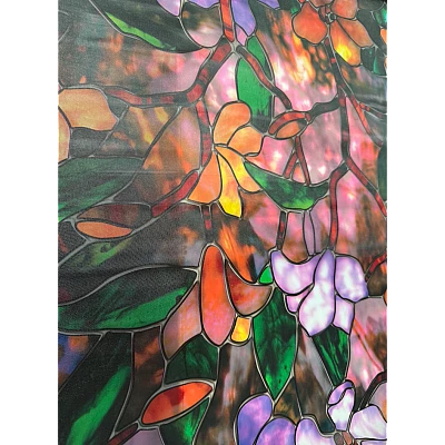 Folie autoadeziva pentru geam flori colorate 45 x 500 cm Folie autoadeziva pentru geam flori colorate 45 x 500 cm