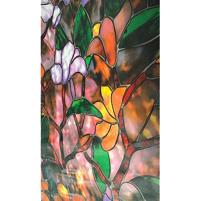 Folie autoadeziva pentru geam flori colorate 45 x 500 cm Folie autoadeziva pentru geam flori colorate 45 x 500 cm