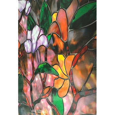 Folie autoadeziva pentru geam flori colorate 45 x 500 cm Folie autoadeziva pentru geam flori colorate 45 x 500 cm