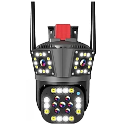 Camera de supraveghere inteligenta 4K cu senzor de miscare LED infrarosii si lumini LED albe
