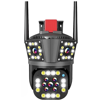 Camera de supraveghere inteligenta 4K cu senzor de miscare LED infrarosii si lumini LED albe Camera de supraveghere inteligenta 4K cu senzor de miscare LED infrarosii si lumini LED albe
