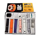 Set Cadou Smartwatch YY02 cu 7 Bratari incarcator Wireless si Casti Bluetooth
