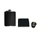 Set cadou format din 4 piese plosca palnie pahar tip shot si tabachera NEGRU CU MODEL Set cadou format din 4 piese plosca palnie pahar tip shot si tabachera NEGRU CU MODEL