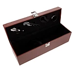 Cutie pentru Vin cu 4 Accesorii Tirbuson taietor capison inel dop metalic PIELE MARO
