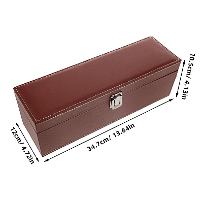 Cutie pentru Vin cu 4 Accesorii Tirbuson taietor capison inel dop metalic PIELE MARO Cutie pentru Vin cu 4 Accesorii Tirbuson taietor capison inel dop metalic PIELE MARO