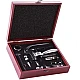 Set premium accesorii profesionale pentru vin in cutie de lemn 9 elemente kitul somelierului Set premium accesorii profesionale pentru vin in cutie de lemn 9 elemente kitul somelierului
