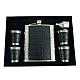 Set Cadou Plosca cu 4 Pahare si palnie model piele sarpe NEGRU Set Cadou Plosca cu 4 Pahare si palnie model piele sarpe NEGRU
