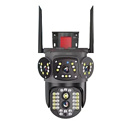 Camera de supraveghere 3 IN 1 M145 Tripla 6K cu 6 Megapixeli Wireless Rotire automata Inteligent tracking Supravegheaza 3 zone simultan