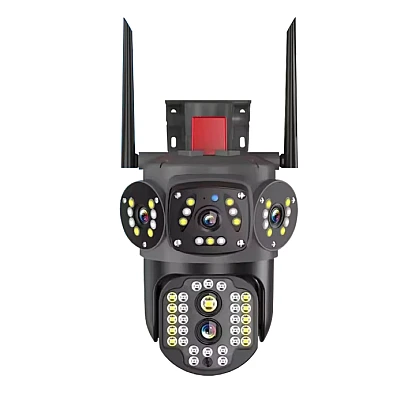 Camera de supraveghere 3 IN 1 M145 Tripla 6K cu 6 Megapixeli Wireless Rotire automata Inteligent tracking Supravegheaza 3 zone simultan Camera de supraveghere 3 IN 1 M145 Tripla 6K cu 6 Megapixeli Wireless Rotire automata Inteligent tracking Supravegheaza 3 zone simultan