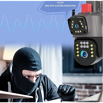 Camera de supraveghere FullHd 4MP PTZ WiFi exterior/interior Night Vision Color Comunicare bidirectionala Intelligent tracking Camera de supraveghere FullHd 4MP PTZ WiFi exterior/interior Night Vision Color Comunicare bidirectionala Intelligent tracking