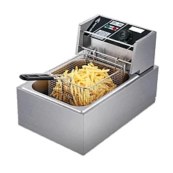 Friteuza Electrica Capacitate 6 litri din Inox Putere 2500W Uz Profesional sau Personal