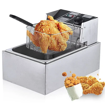 Friteuza Electrica Capacitate 6 litri din Inox Putere 2500W Uz Profesional sau Personal Friteuza Electrica Capacitate 6 litri din Inox Putere 2500W Uz Profesional sau Personal