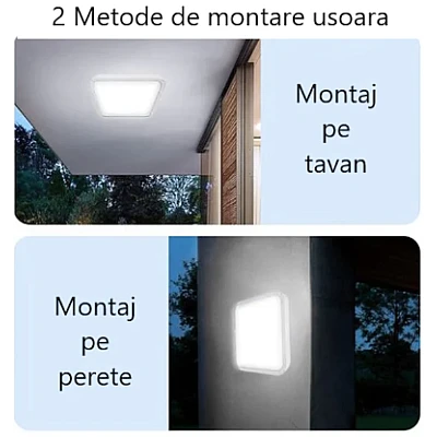 Lampa Aplica Solara LED 40W Alb cu Telecomanda Lampa Aplica Solara LED 40W Alb cu Telecomanda