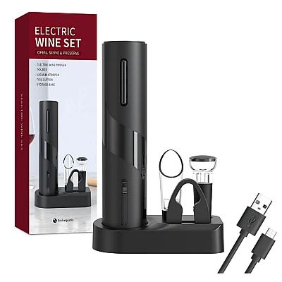 Set Tirbuson electric din 5 piese Incarcare USB multifunctional Set Tirbuson electric din 5 piese Incarcare USB multifunctional
