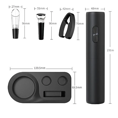 Set Tirbuson electric din 5 piese Incarcare USB multifunctional Set Tirbuson electric din 5 piese Incarcare USB multifunctional