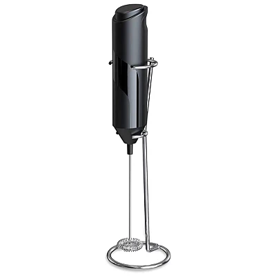 Mixer spuma de lapte negru cu stand vertical ideal pentru cappuccino caffe latte Mixer spuma de lapte negru cu stand vertical ideal pentru cappuccino caffe latte