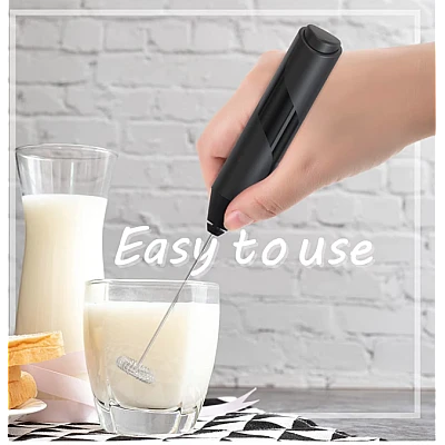 Mixer spuma de lapte negru cu stand vertical ideal pentru cappuccino caffe latte Mixer spuma de lapte negru cu stand vertical ideal pentru cappuccino caffe latte