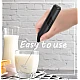 Mixer spuma de lapte negru cu stand vertical ideal pentru cappuccino caffe latte Mixer spuma de lapte negru cu stand vertical ideal pentru cappuccino caffe latte