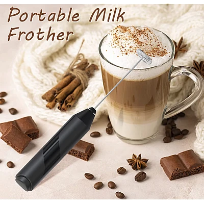Mixer spuma de lapte negru cu stand vertical ideal pentru cappuccino caffe latte Mixer spuma de lapte negru cu stand vertical ideal pentru cappuccino caffe latte