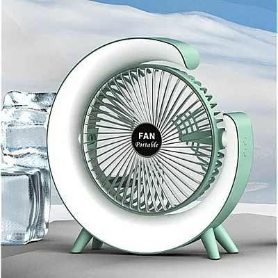 Mini ventilator de birou rotund cu LED RGB Mini ventilator de birou rotund cu LED RGB