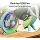 Mini ventilator de birou rotund cu LED RGB Mini ventilator de birou rotund cu LED RGB