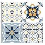 Set 12 placi autocolante din vinil 30 x 30 cm rezistente la apa model FLORAL Multicolor DP0201