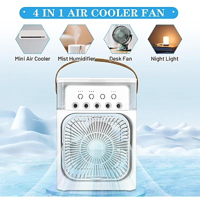 Ventilator portabil 3 1n 1 racorire umidificare si iluminare in 7 culori Ventilator portabil 3 1n 1 racorire umidificare si iluminare in 7 culori