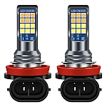 Set 2 becuri auto H11 cu 24 LED in 2 culori 12V 60W 6800 lumeni 6000K