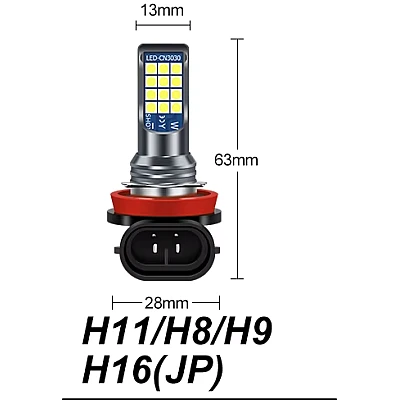 Set 2 becuri auto H11 cu 24 LED in 2 culori 12V 60W 6800 lumeni 6000K Set 2 becuri auto H11 cu 24 LED in 2 culori 12V 60W 6800 lumeni 6000K