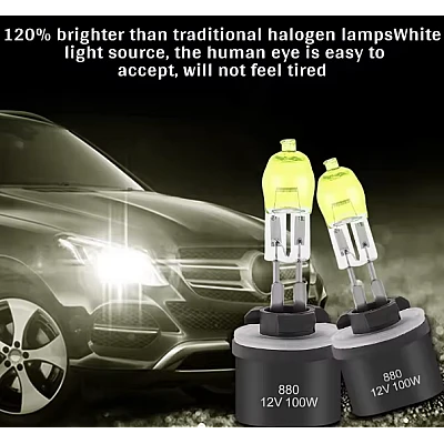 Set 2 becuri LED auto H3 de 12V 100W 6000K HOD galbene XENON Set 2 becuri LED auto H3 de 12V 100W 6000K HOD galbene XENON