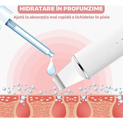 Aparat de curatare faciala cu ultrasunete 8815 indepartare puncte negre hidratare peeling masaj facial