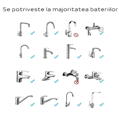 Extensie rotativa pentru robinet cu multiple moduri de curgere a apei Extensie rotativa pentru robinet cu multiple moduri de curgere a apei