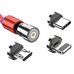 Cablu magnetic 3 in 1 incarcare si transfer date telefon Lightning Micro USB Type C