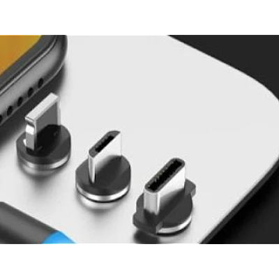 Cablu magnetic 3 in 1 incarcare si transfer date telefon Lightning Micro USB Type C Cablu magnetic 3 in 1 incarcare si transfer date telefon Lightning Micro USB Type C