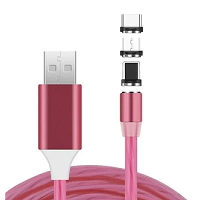 Cablu magnetic 3 in 1 incarcare si transfer date telefon Lightning Micro USB Type C Cablu magnetic 3 in 1 incarcare si transfer date telefon Lightning Micro USB Type C